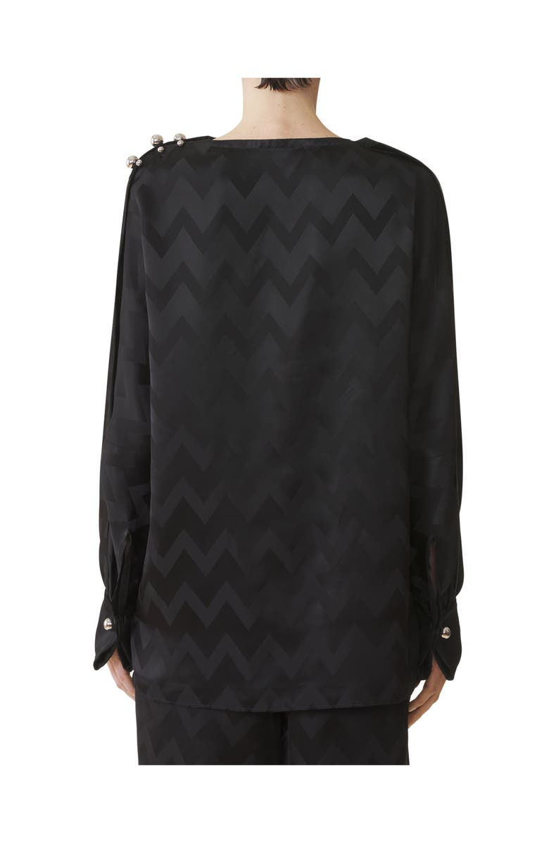Lanvin Fluid Top In Jacquard Viscose, Alternate, color, Black