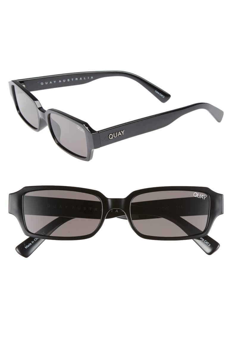 Australia Strange Love 53mm Rectangle Sunglasses, Main, color, BLACK/ SMOKE