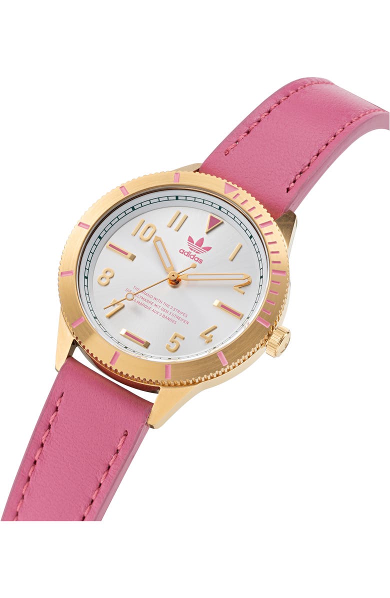 adidas Edition Three Leather Strap Watch, 36mm, Alternate, color, 