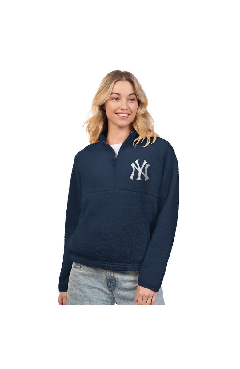 G-III 4HER BY CARL BANKS Women's G-III 4Her by Carl Banks Navy New York Yankees Everst Sherpa Half-Zip Pullover, Main, color, Navy