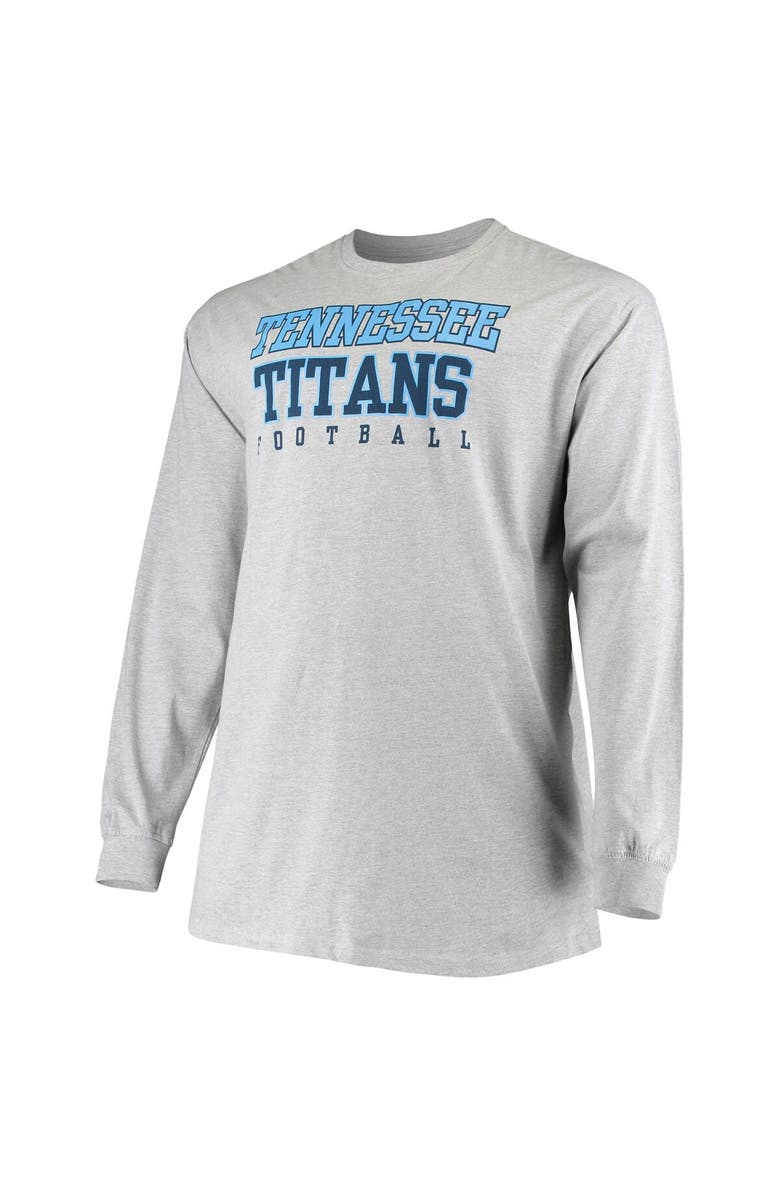FANATICS Men's Fanatics Branded Heathered Gray Tennessee Titans Big & Tall Practice Long Sleeve T-Shirt, Alternate, color, 