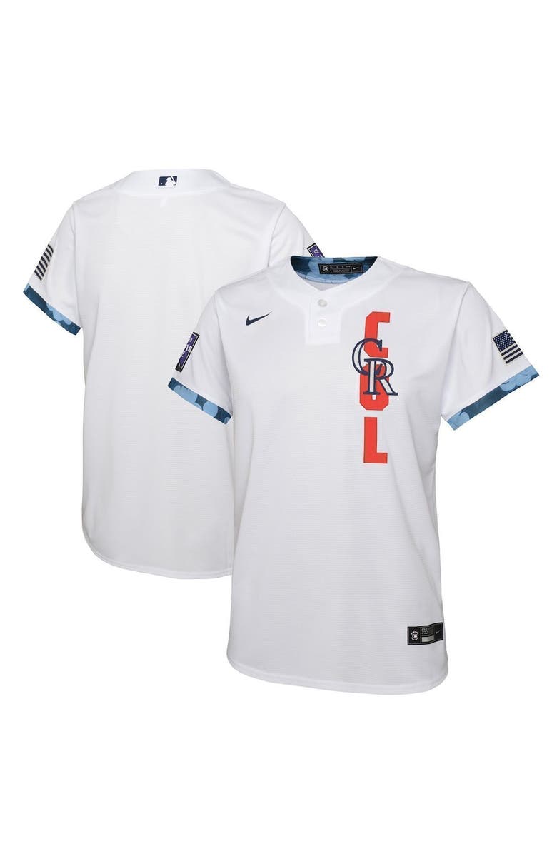 Nike Youth Nike White Colorado Rockies 2021 MLB All-Star Game Jersey, Main, color, 