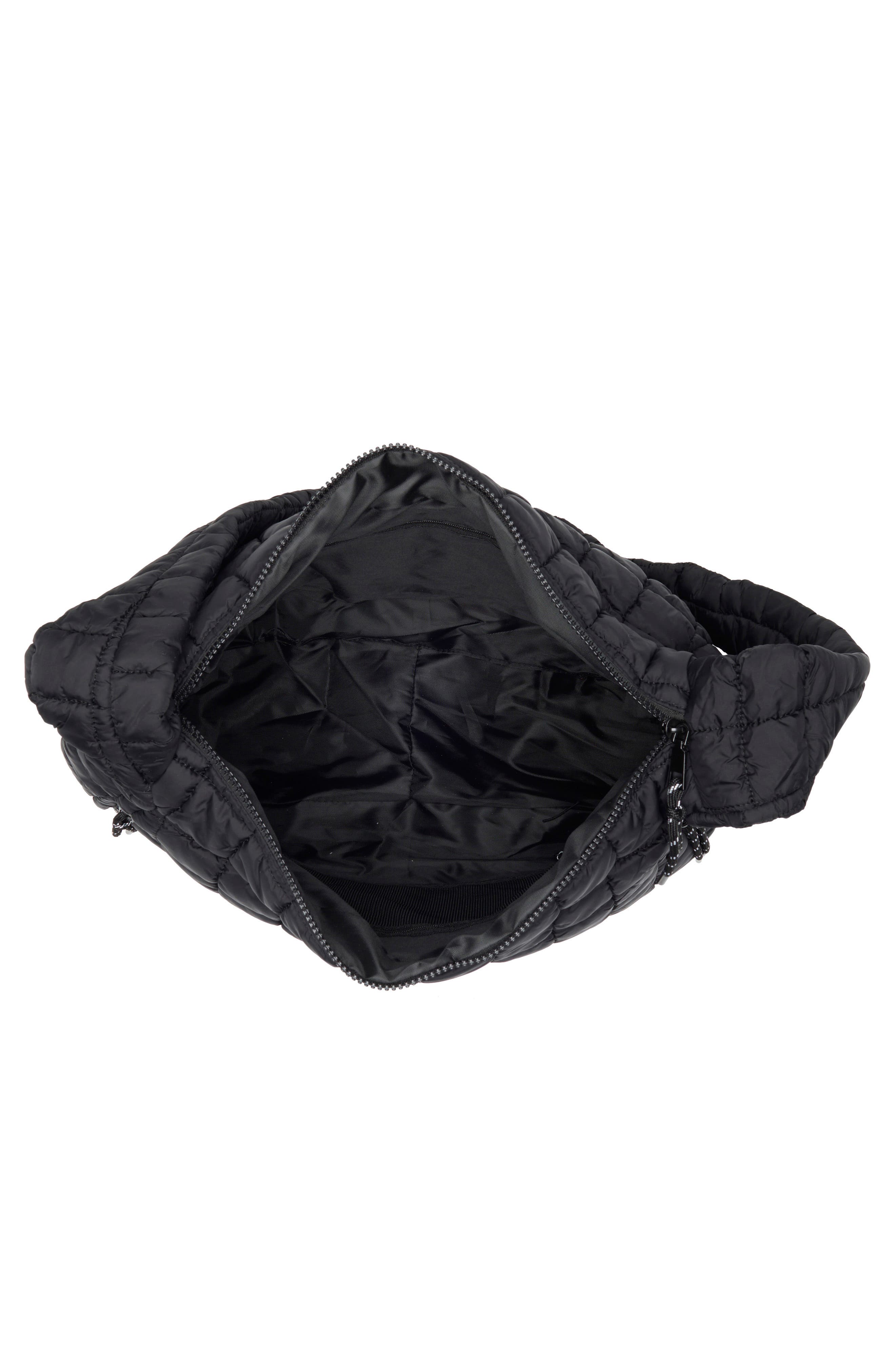 URBAN EXPRESSIONS HANDBAGS Square Quilt Nylon Hobo Bag, Alternate, color, Black