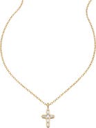 Argento Vivo Sterling Silver Baguette Cross Necklace