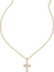 Argento Vivo Sterling Silver Baguette Cross Necklace