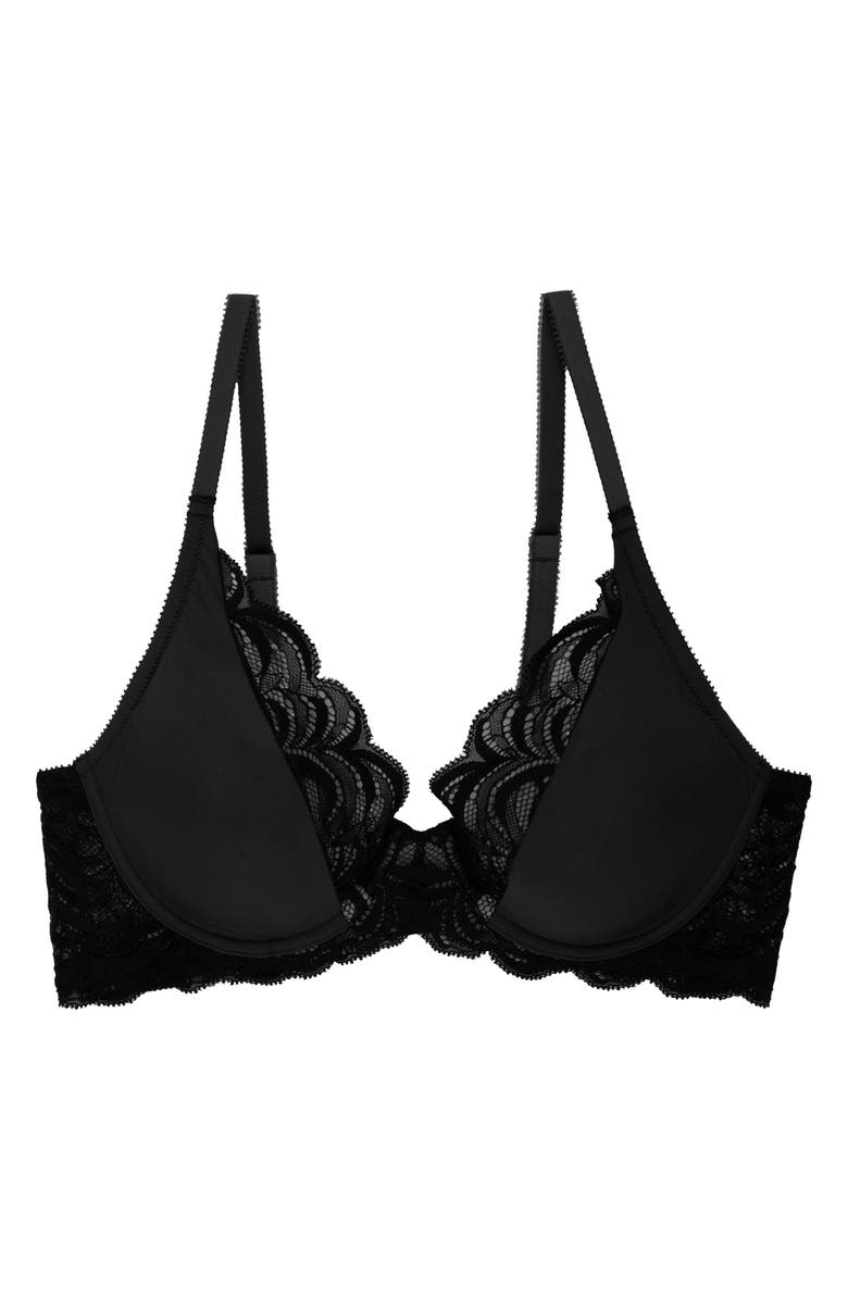 Natori Persuasion Lace Convertible Plunge T-Shirt Bra, Alternate, color, Black