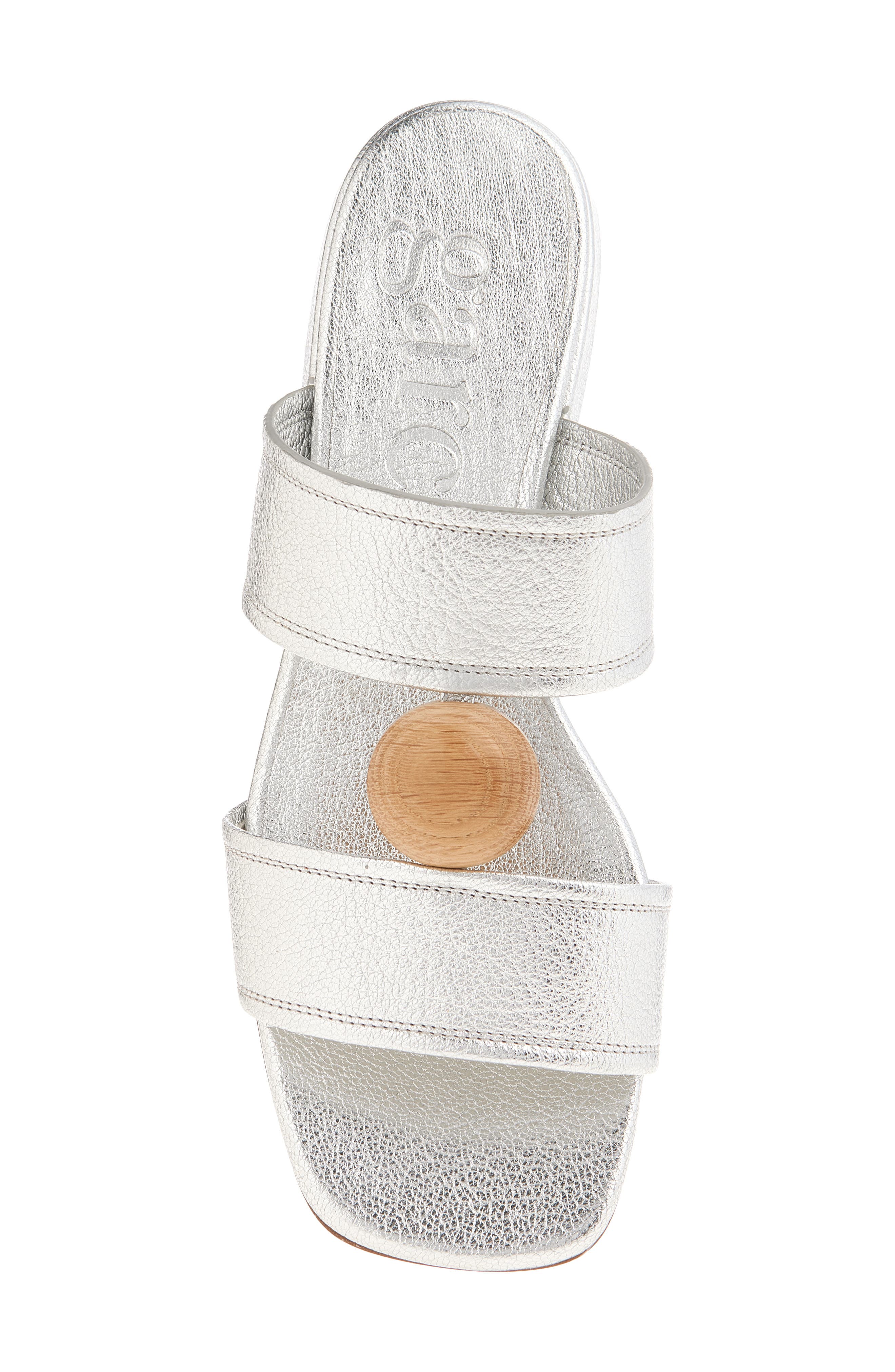 Pedro Garcia Eris Leather Slide Sandal, Alternate, color, Silver Petitgrain/ Ash