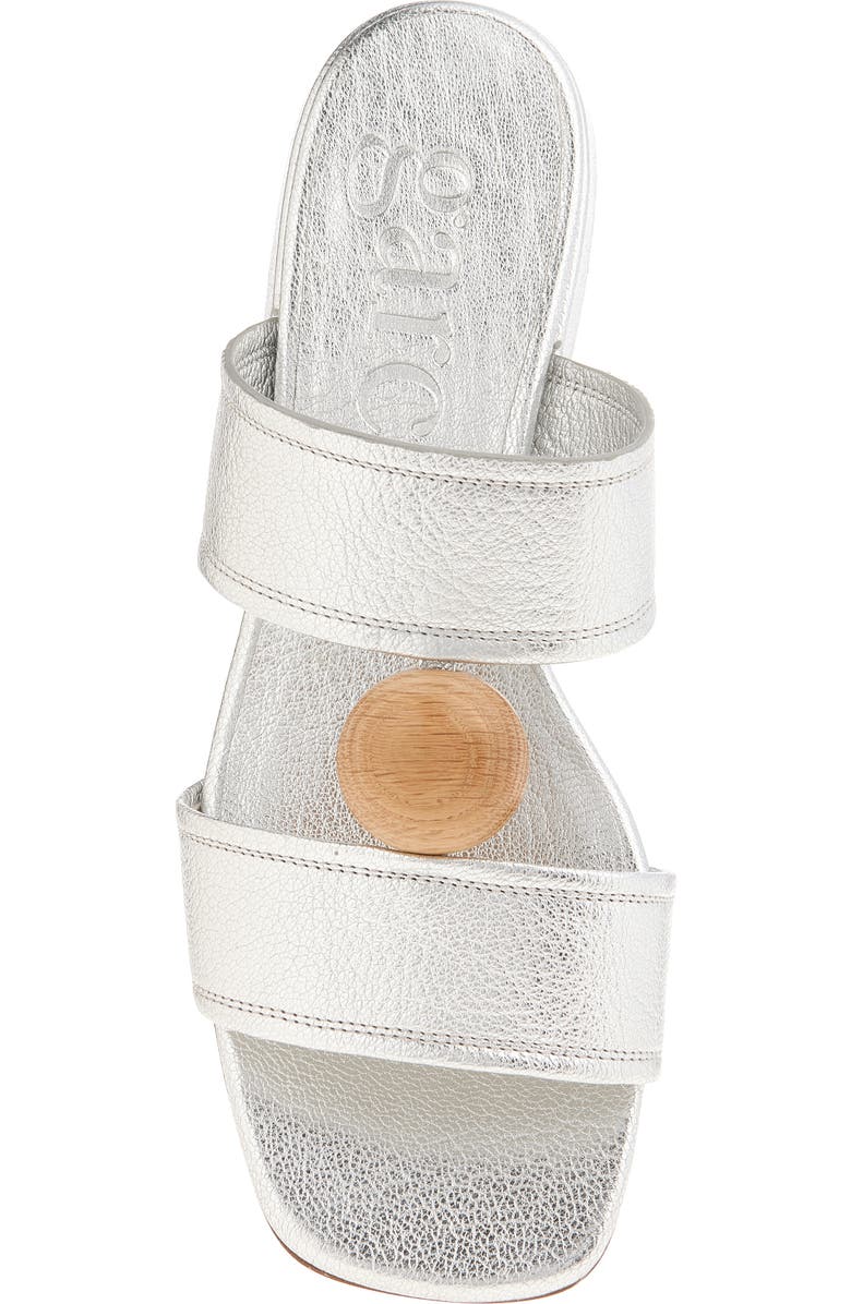 Pedro Garcia Eris Leather Slide Sandal, Alternate, color, Silver Petitgrain/ Ash