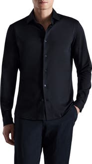 MANGO Slim Fit Cotton Blend Button-Up Shirt