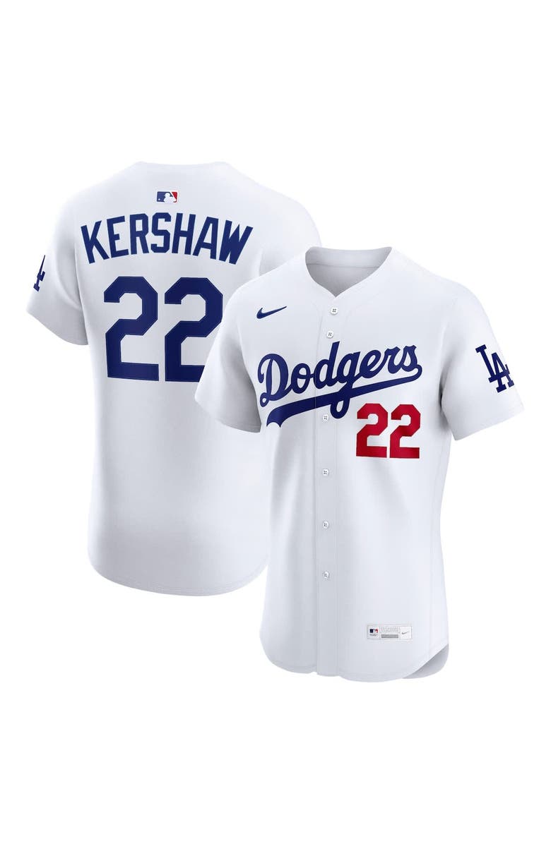 Nike Men's Nike Clayton Kershaw White Los Angeles Dodgers Home Elite Jersey, Alternate, color, 