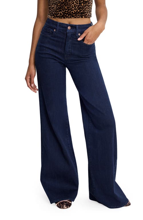 Good American Good Waist High Waist Wide Leg Palazzo Jeans in Indigo1153 at Nordstrom, Size 10
