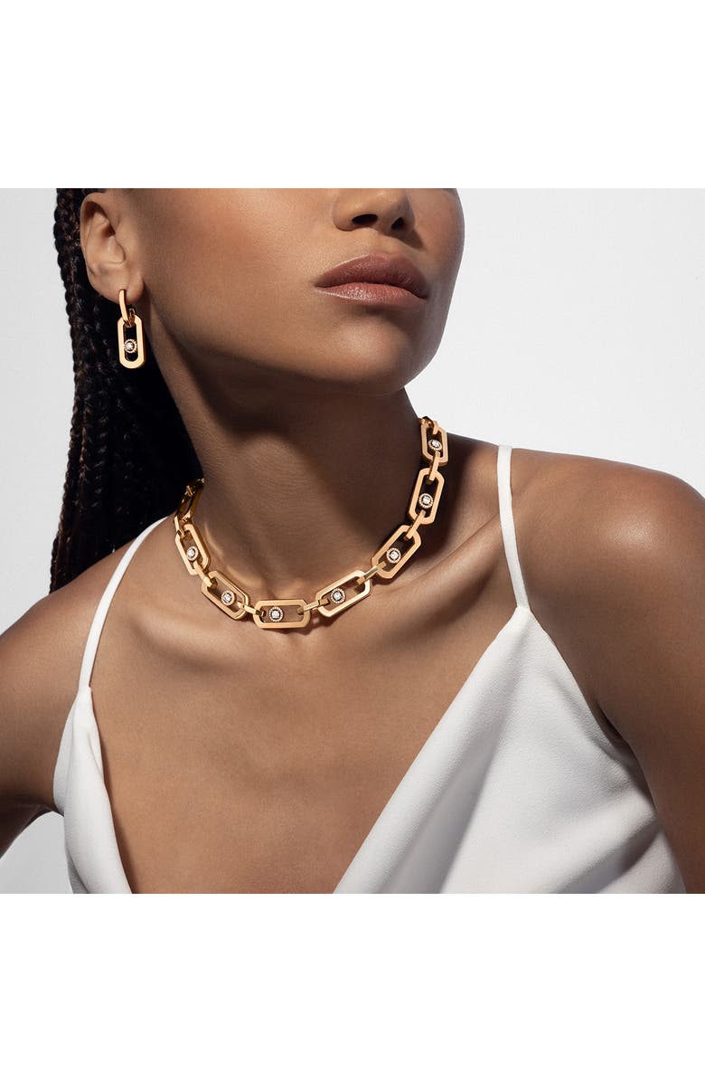 Messika So Move XL Diamond Pendant Drop Earrings, Alternate, color, Yellow Gold