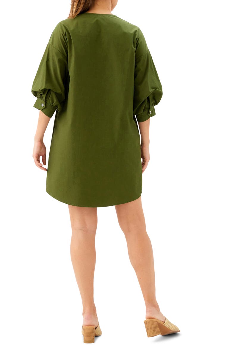 Karen Kane Button-Up Cotton Shirtdress, Alternate, color, Olive