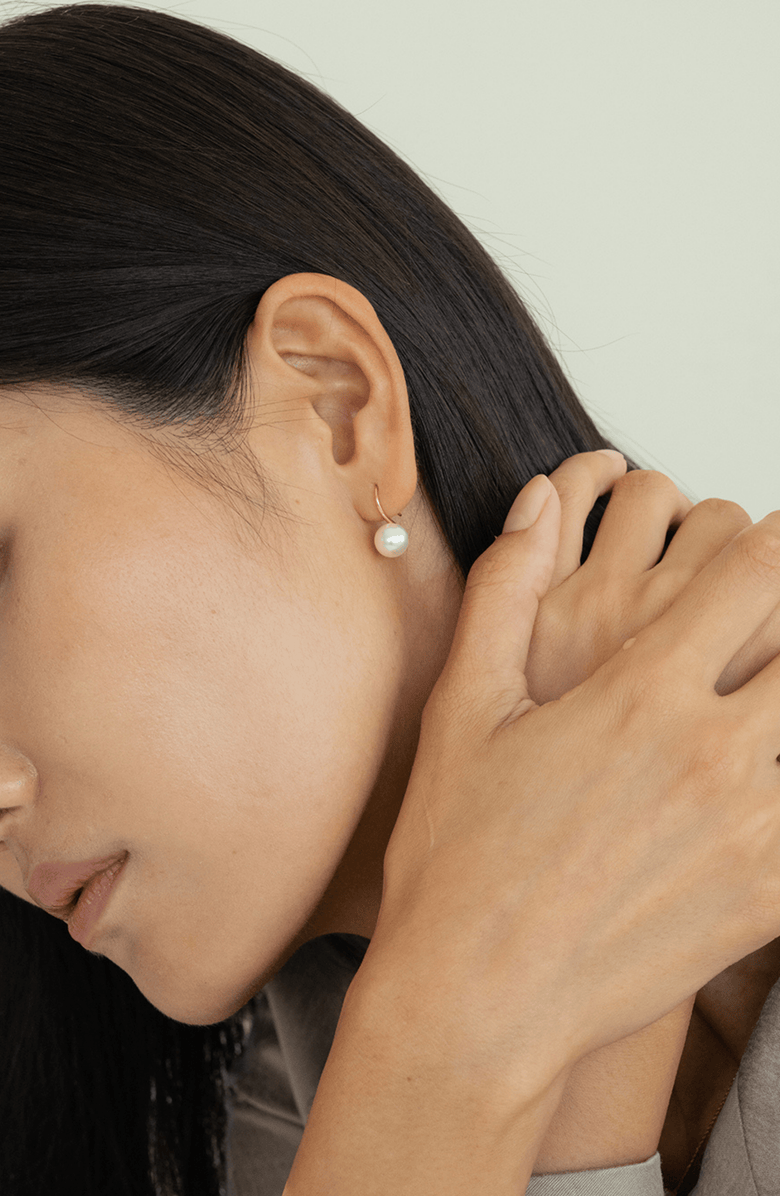 Bearfruit Jewelry 18k Gold Plated Sterling Silver Lorelei Pearl Earrings Holiday Gift Idea, Alternate, color, Silver