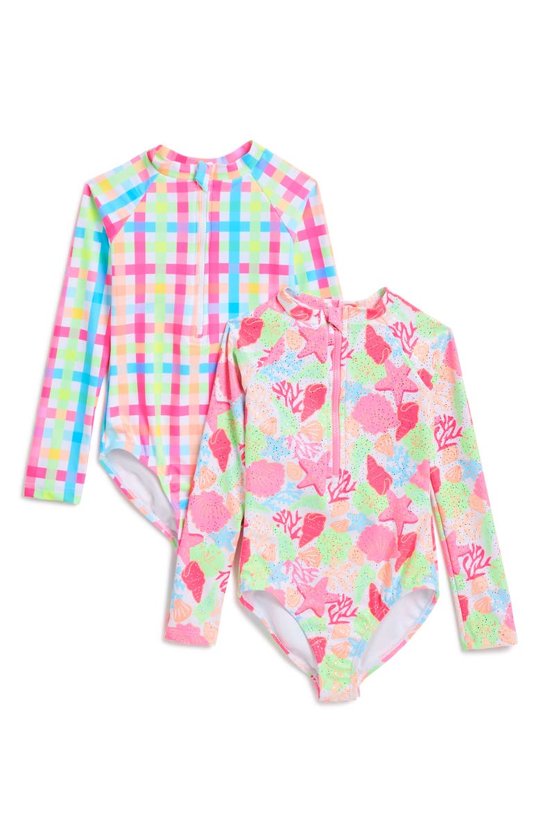 BMAGICAL Kids' 2-Pack One-Piece Rashguard Set, Main, color, 