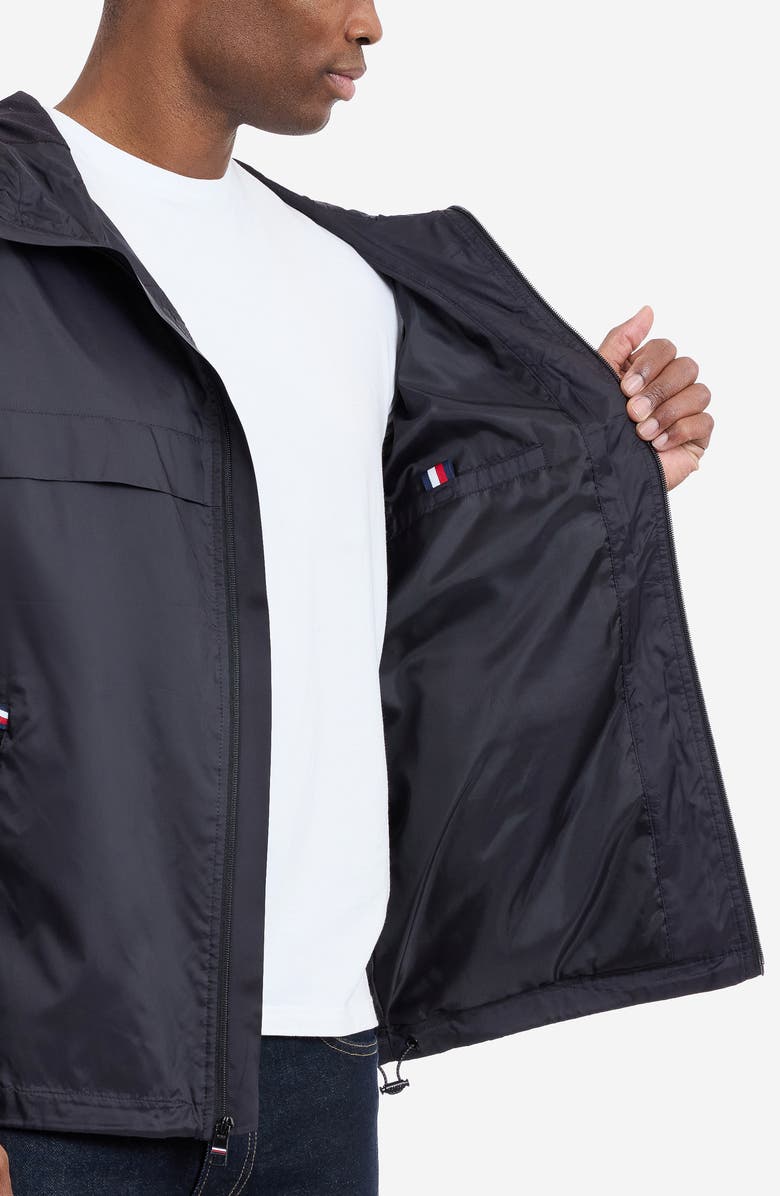 Tommy Hilfiger Hooded Windbreaker, Alternate, color, Black