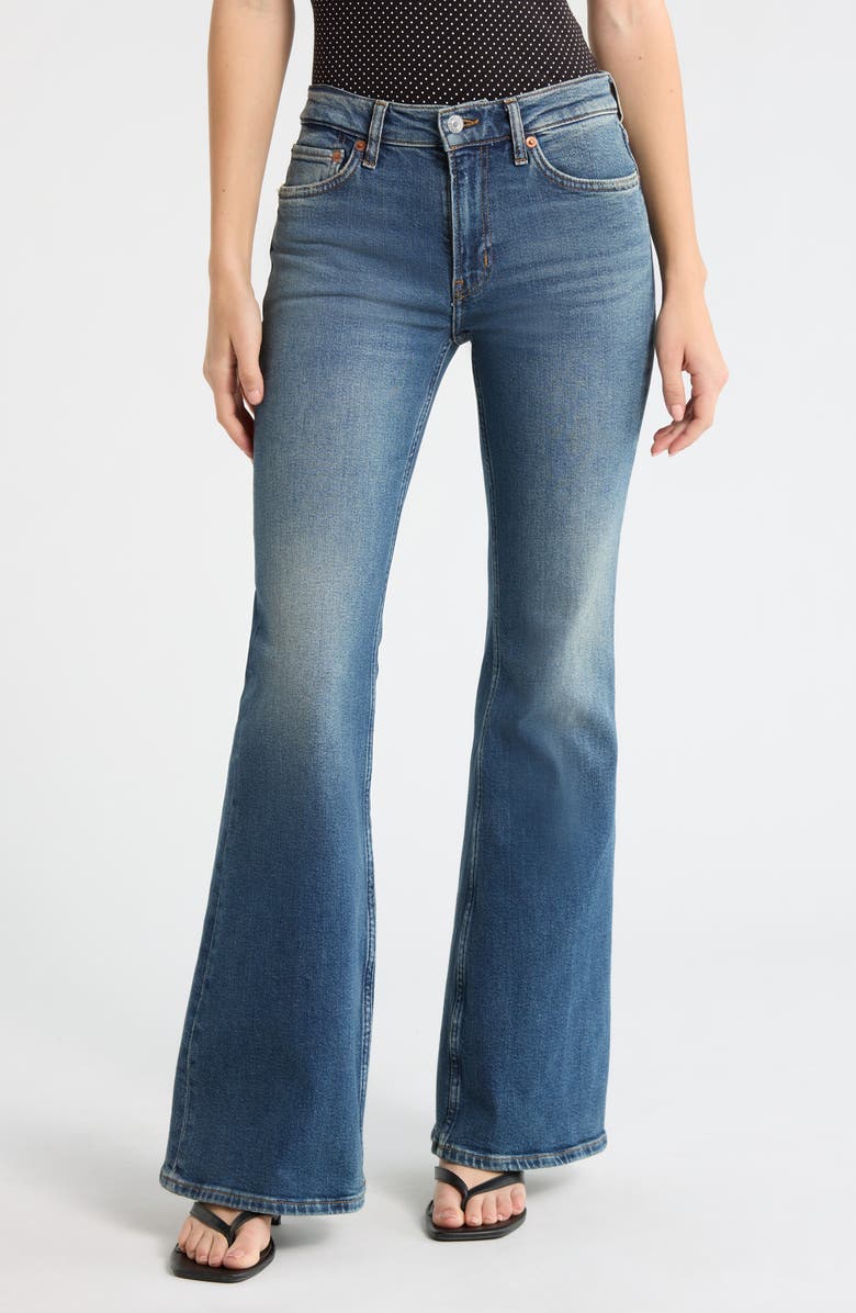 Re/Done The Strutter High Waist Flare Leg Jeans, Main, color, Sonoma Indigo
