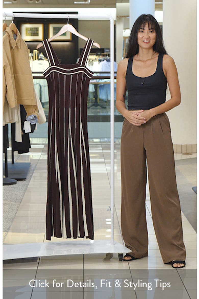 Marlen Striped Fit and Flare Midi Dress video