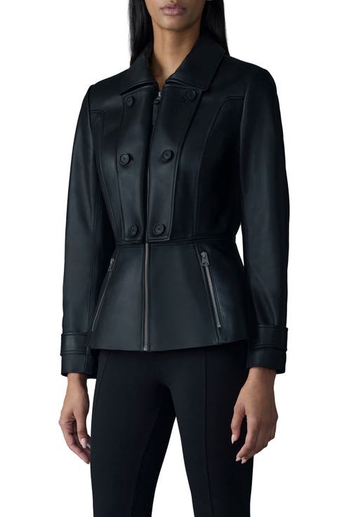 Barbara Leather Peplum Jacket