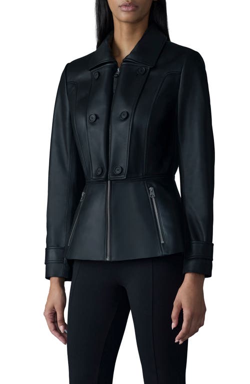 Mackage Barbara Leather Peplum Jacket In Black