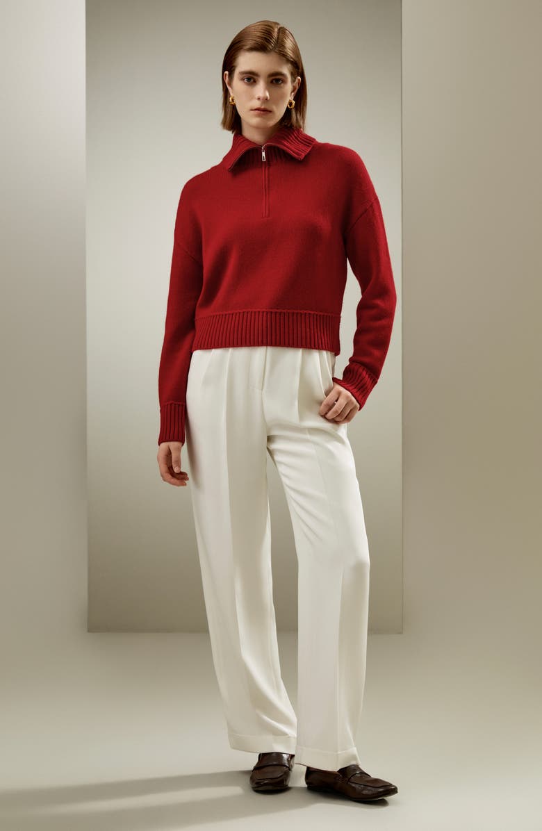 Lilysilk Relaxed Fit Wool-Cashmere  Blend Sweater for Women, Alternate, color, Red