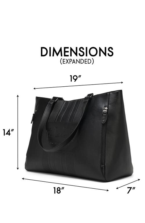Elle Roamer 24l Vegan Leather Weekender Tote Bag In Black