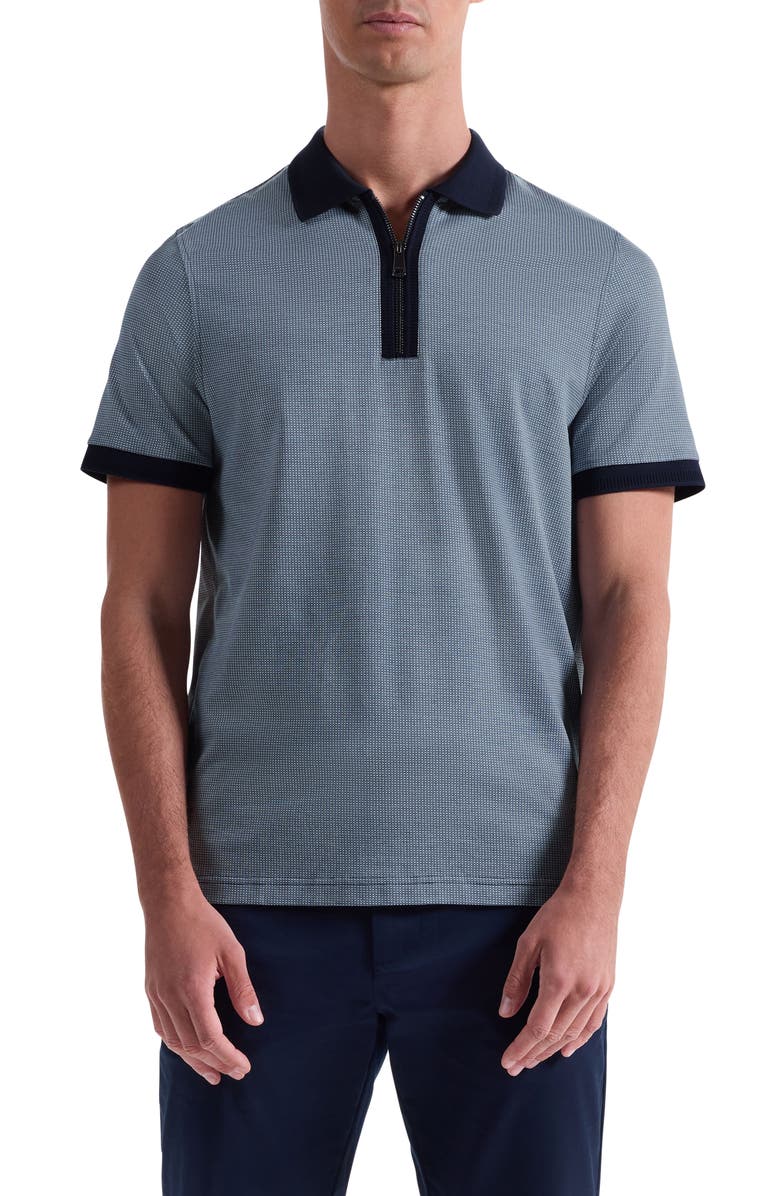 Bugatchi Quarter Zip Polo, Main, color, Navy