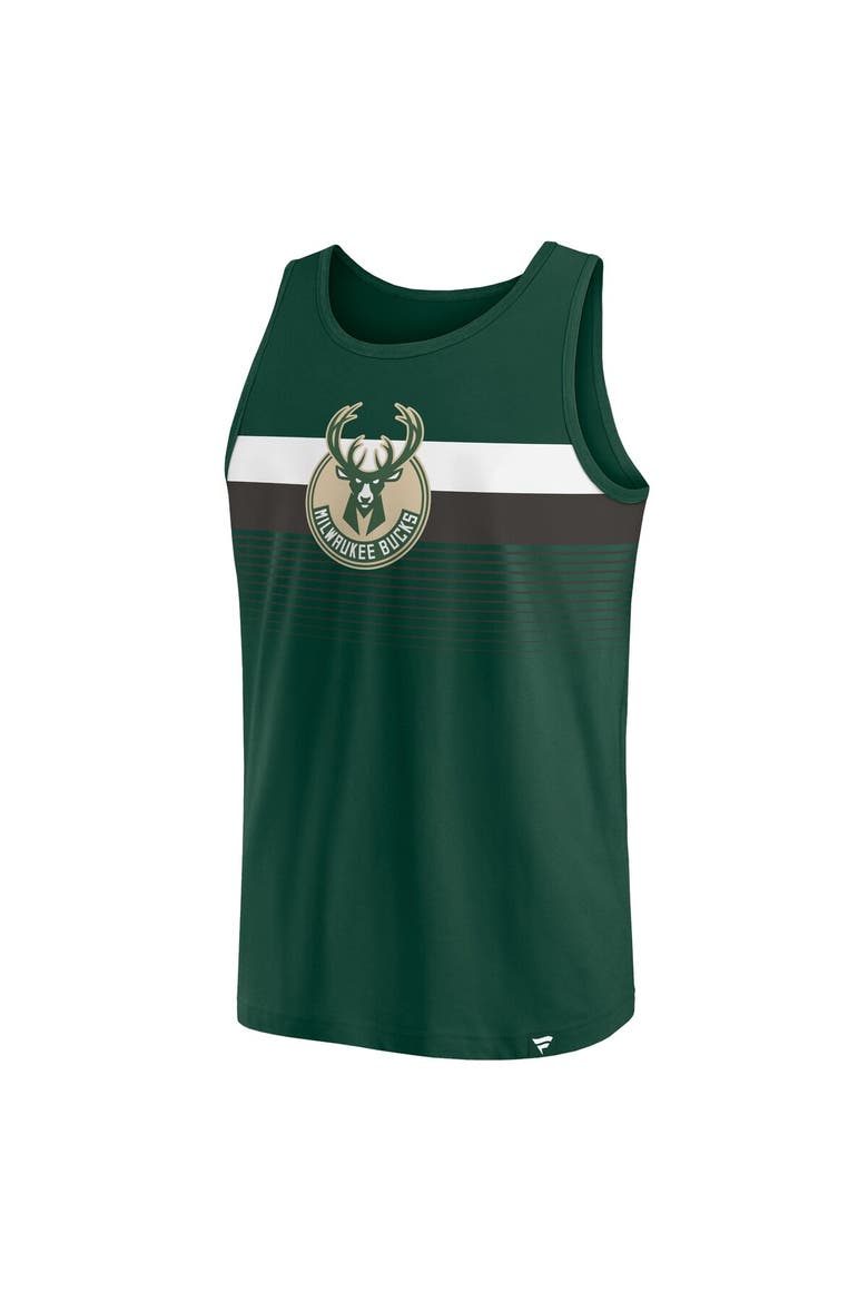 Men's Fanatics Branded Hunter Green Milwaukee Bucks Wild Game Tank Top, Alternate, color, Hunter Green