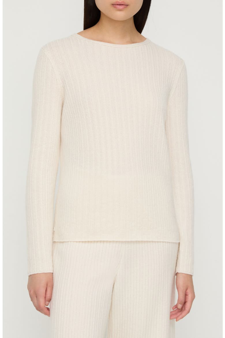 Mixed Stitch Cashmere Blend Crewneck Sweater, Main, color, CLOUD
