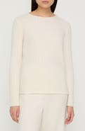 Lafayette 148 New York Mixed Stitch Cashmere Blend Crewneck Sweater