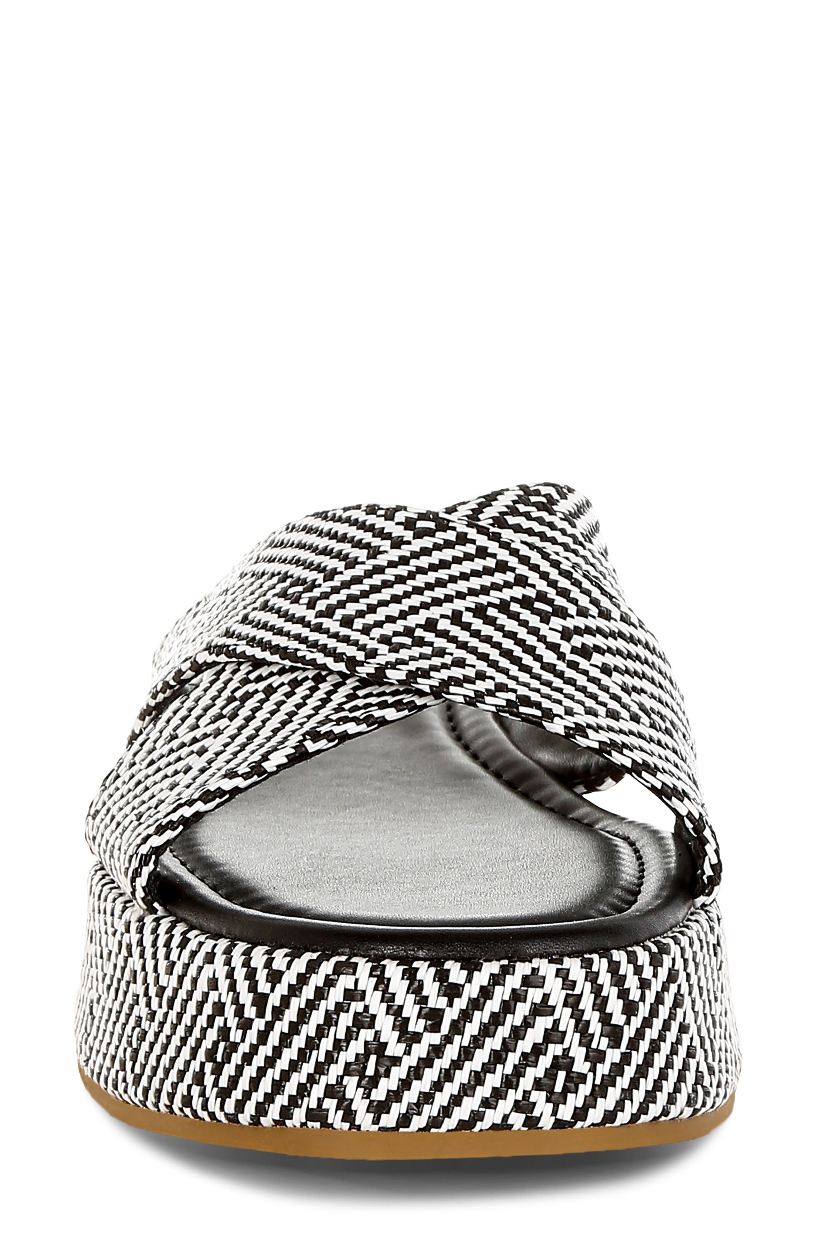 Modura Flatform Slide Sandal, Alternate, color, BLACK/ WHITE