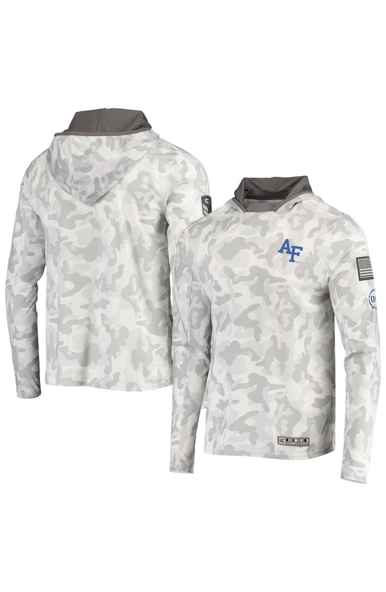 COLOSSEUM Men's Colosseum Arctic Camo Air Force Falcons OHT Military Appreciation Long Sleeve Hoodie Top, Main, color, Arctic Camo