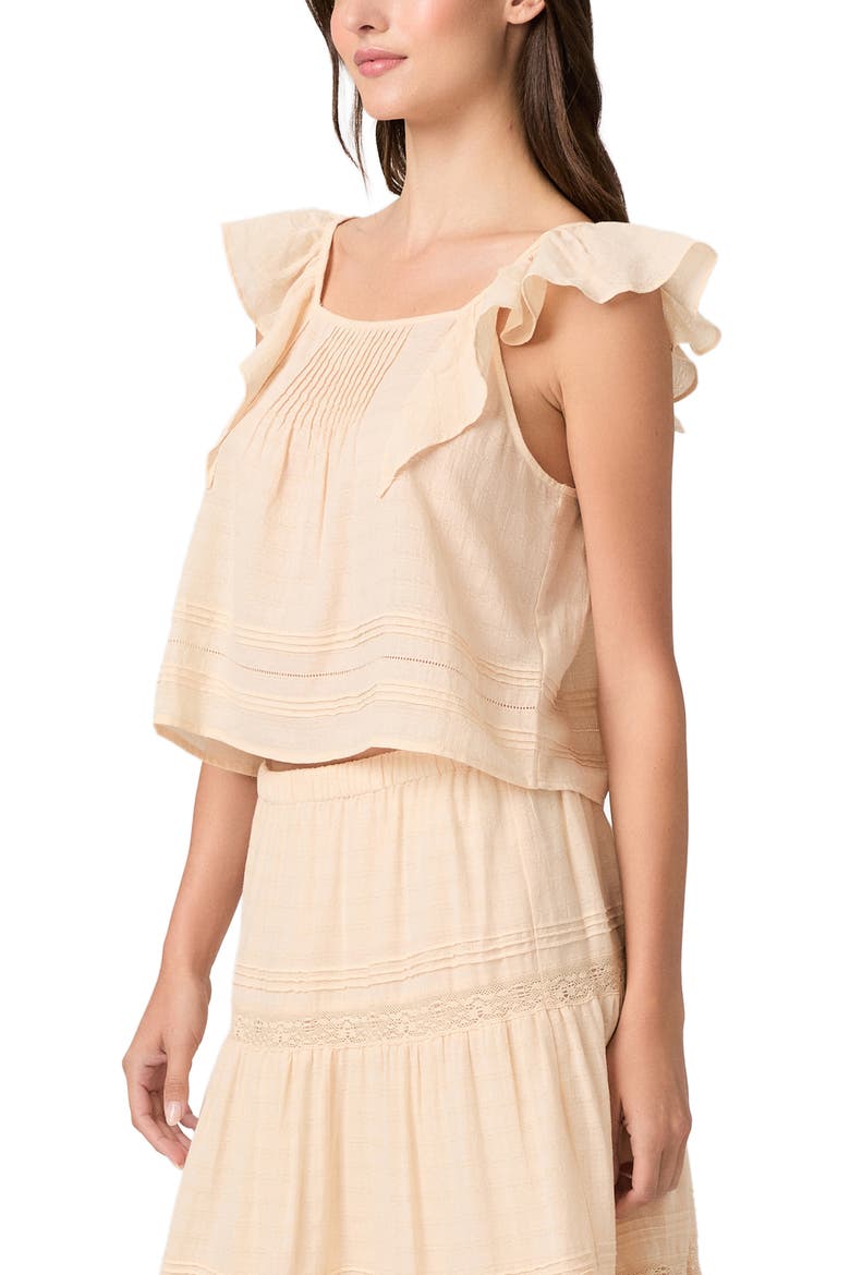 Oaks Pintuck Ruffle Top, Alternate, color, LIGHT PEACH