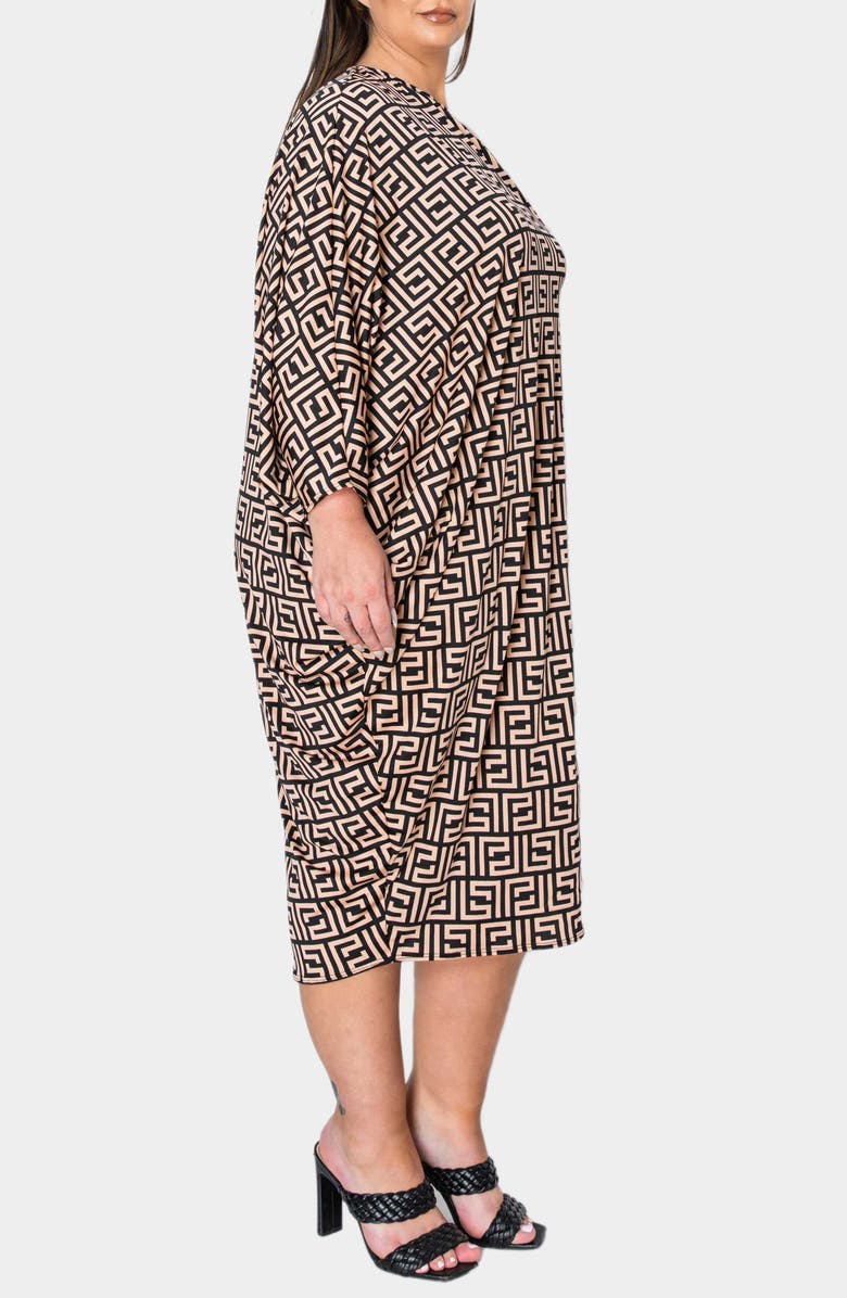 L I V D Persephone One-Shoulder Bracelet Sleeve Dress, Alternate, color, Black Stone