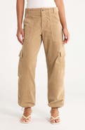 Pistola Honor High Waist Drawcord Hem Corduroy Cargo Pants