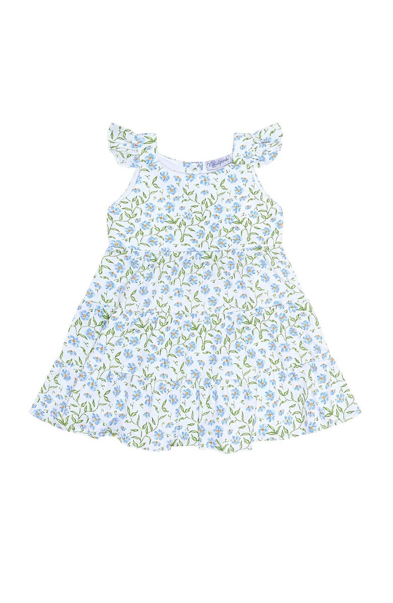 Nellapima Blue Vines Print Ruffle Dress - Toddler & Little Kid, Alternate, color, Blue