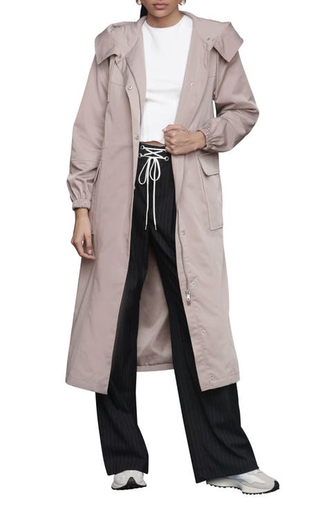 Hooded Water Resistant Longline Anorak
