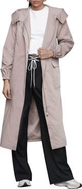 Avec Les Filles Hooded Water Resistant Longline Anorak