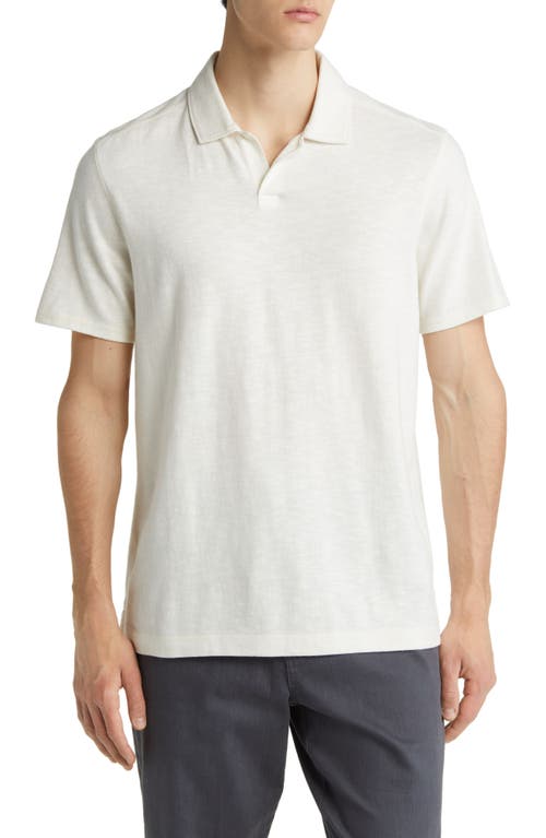 Treasure & Bond Johnny Collar Slub Jersey Polo in Ivory Egret