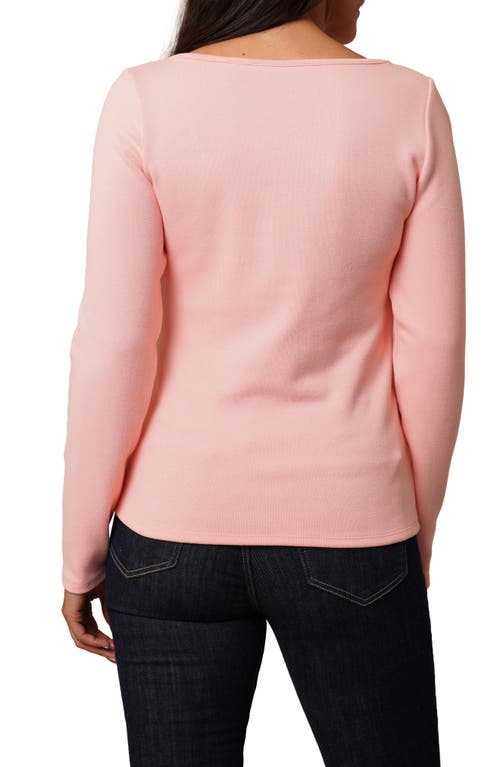 Cyrus Asymmetric Neck Long Sleeve Top In Pink