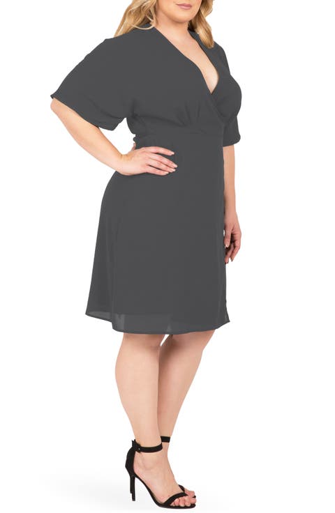 Candice Georgette Wrap Dress (Plus Size)