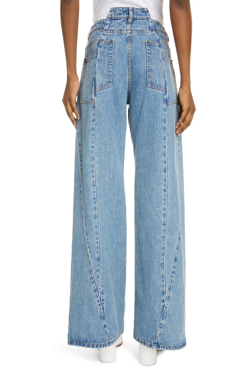 Maison Margiela Décortiqué Wide Leg Jeans, Alternate, color, Medium Blu Stone Wash