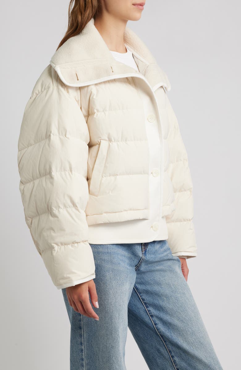 rag & bone Gloria Faux Leather & Faux Shearling Down &Feather Fill Jacket, Alternate, color, Off White