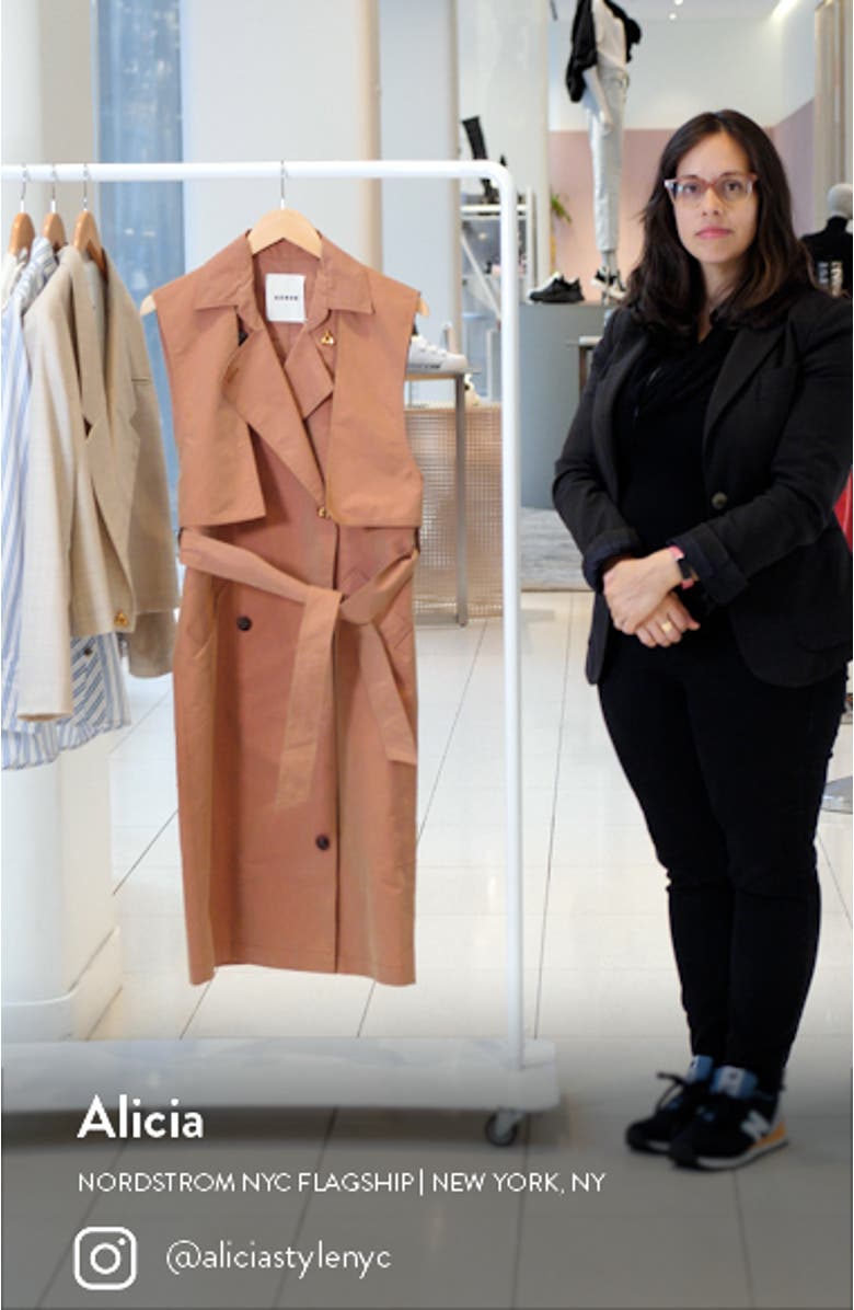 Delray Tie Waist Waterproof Trench Vest, sales video thumbnail