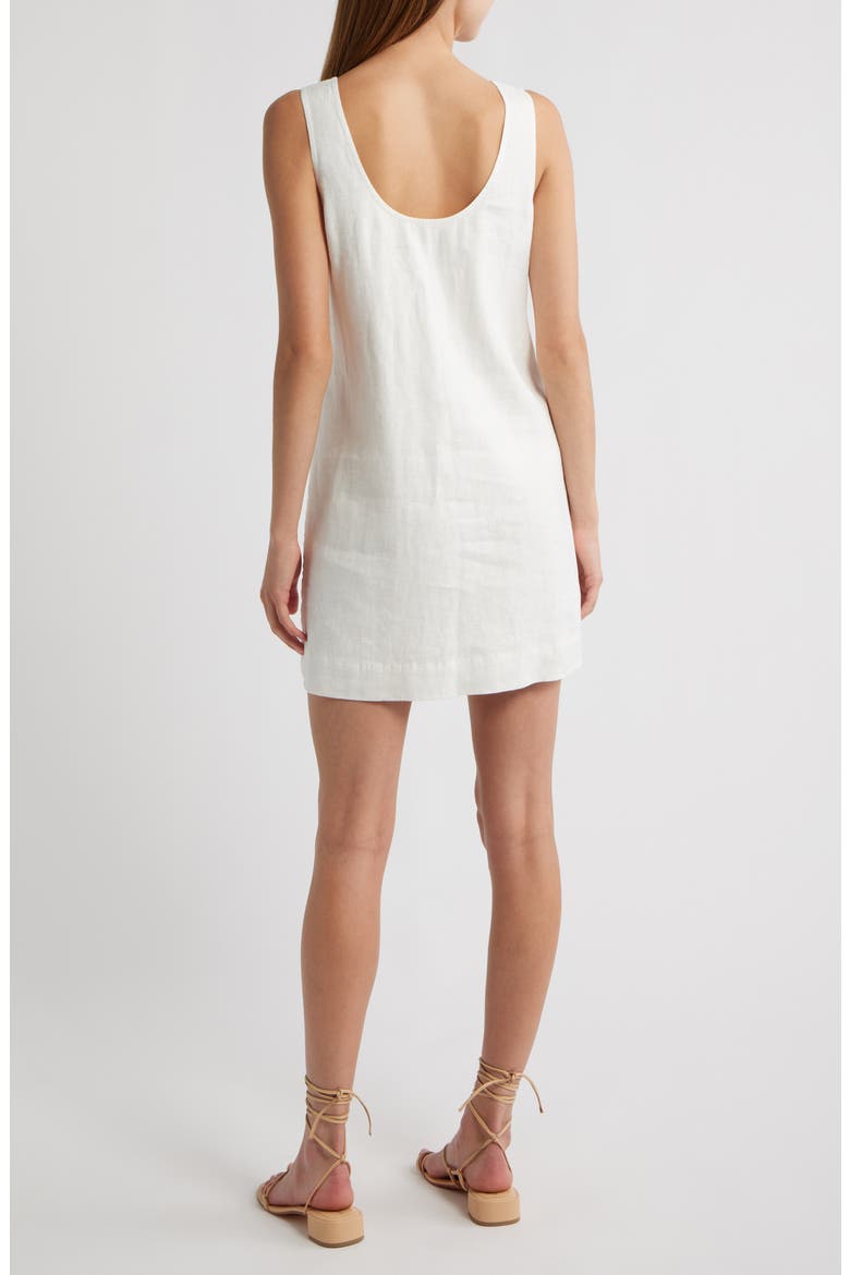 Lindsey Linen Shift Minidress, Alternate, color, WHITE