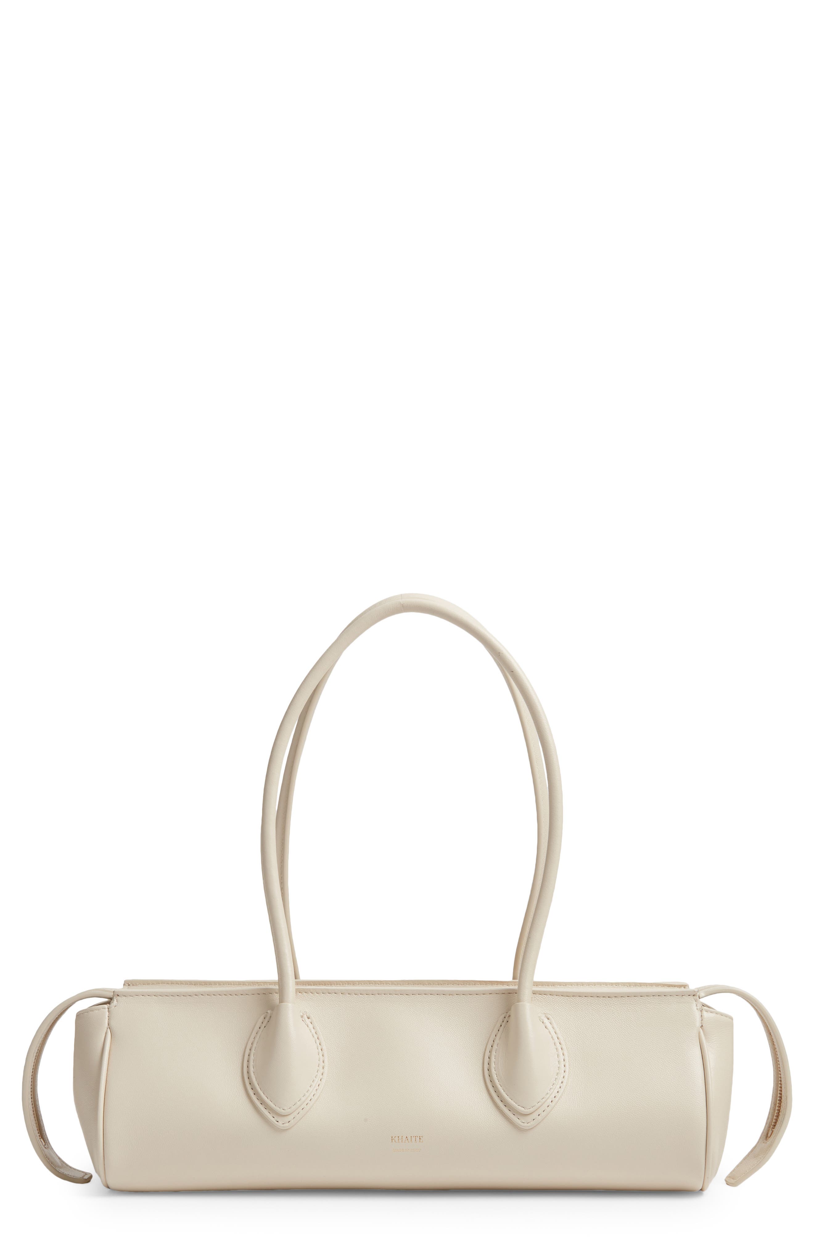 Khaite Donna Soft Leather East/West Shoulder Bag, Main, color, 103 Cream