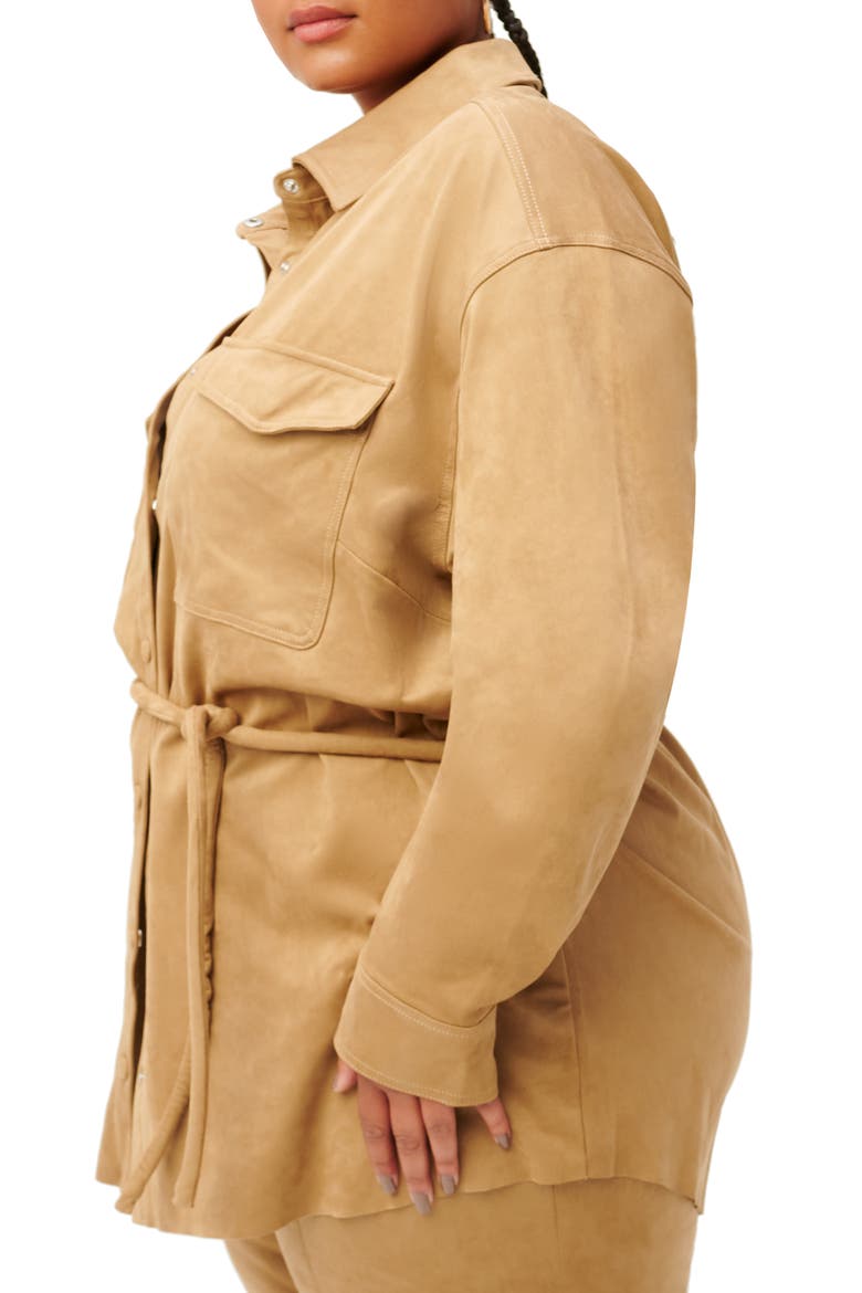 Belted Shirt Jacket, Alternate, color, WARM CARAMEL