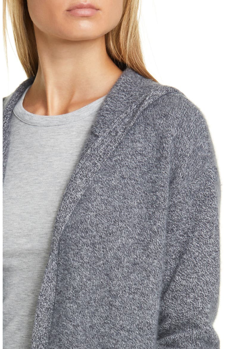 Hooded Boiled Cashmere Cardigan, Alternate, color, GREY SHADE MARL