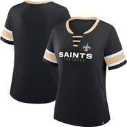 FANATICS Women's Fanatics Black New Orleans Saints Redzone Draw Play Athena Lace-Up T-Shirt