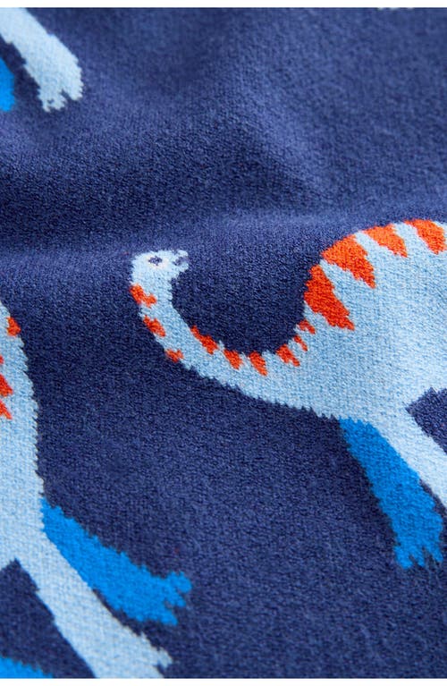 Next Kids' Dinosaur Jacquard Crewneck Sweater In Blue